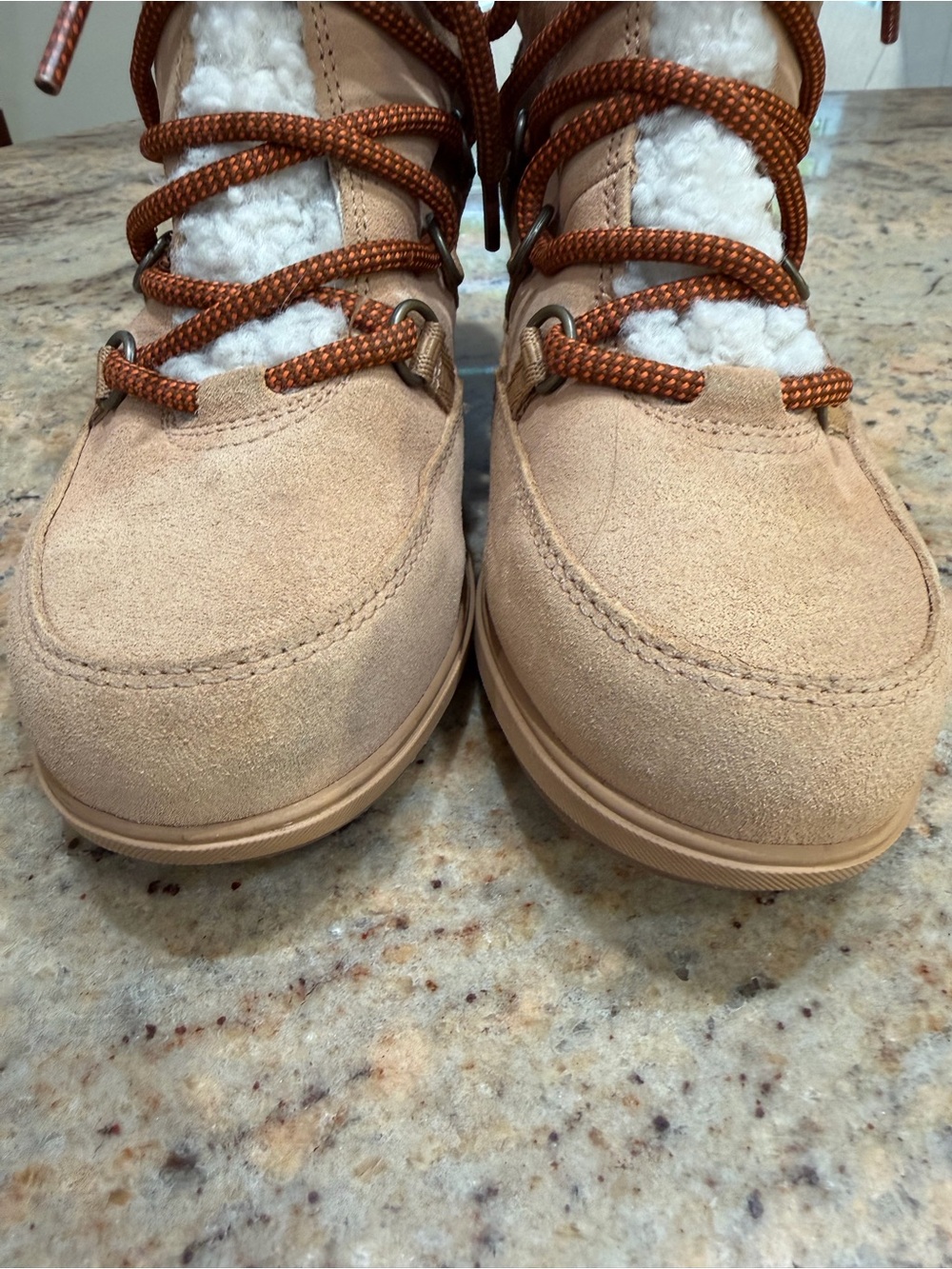 Sorel Women's Tan Suede Shearling Collar Lace-Up Winter Boots Size 8 - Picture 7 of 10